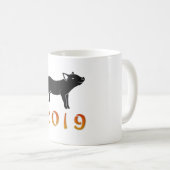 2019年中国の初の豚 コーヒーマグカップ (正面右)