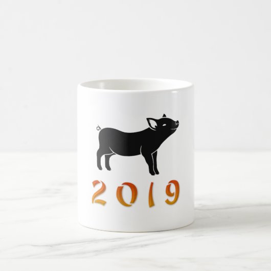 2019年中国の初の豚 コーヒーマグカップ (中央)