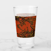 2019年中国の初の豚 – 赤と金ゴールド タンブラーグラス (裏面)