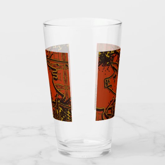 2019年中国の初の豚 – 赤と金ゴールド タンブラーグラス (左)