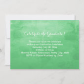 2019年卒業の写真緑色水彩区分 招待状 (裏面)