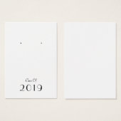 2019年卒業イヤリングディスプレイカードのクラス (正面&裏面)