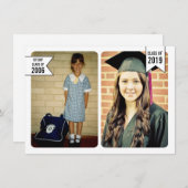 2019年卒業クラス終了の写真 招待状 (正面/裏面)