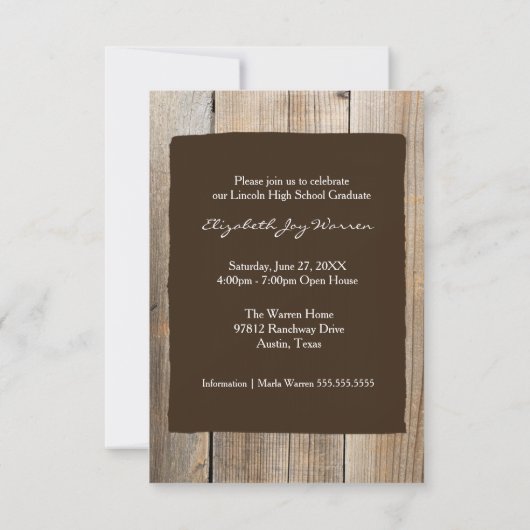 2019年卒業写真の素朴クラス 招待状 (裏面)