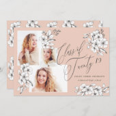 2019年図解入りの、写真付きの卒業フローラ授業 案内状 (正面/裏面)