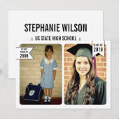 2019年度卒業クラス　スタートからフィニッシュまでの写真 招待状 (正面/裏面)