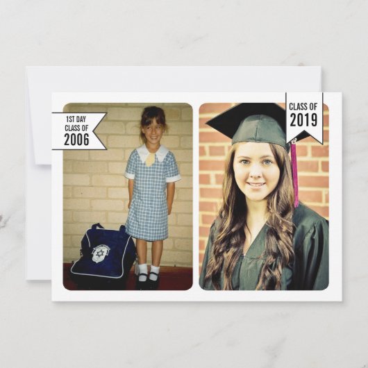 2019年度卒業クラス　スタートからフィニッシュまでの写真 招待状 (正面)