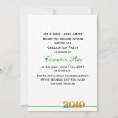 2019年度 緑と黄色の卒業パーティー 招待状 (裏面)