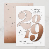 2019年新しい年に乾杯 太い銅 シーズンカード (正面/裏面)