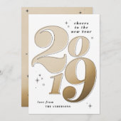 2019年新しい年のはじまりを祝って ゴールド シーズンカード (正面/裏面)