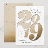 2019年新しい年のはっきりとしたゴールドに乾杯 シーズンカード (正面/裏面)