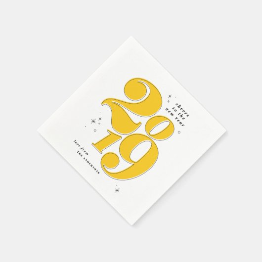 2019年新年のはっきりした応援 スタンダードカクテルナプキン (角)