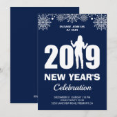 2019年新年会パーティー 招待状 (正面/裏面)