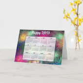 2019年新年花火 カレンダーカード カード (黄色い花)