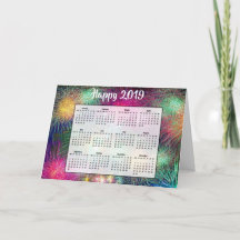 2019年新年花火 カレンダーカード