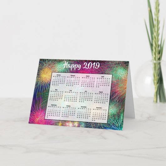 2019年新年花火 カレンダーカード カード (正面)