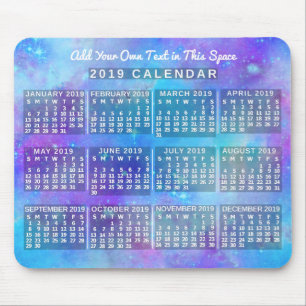 2019年月例青水彩星 マウスパッド