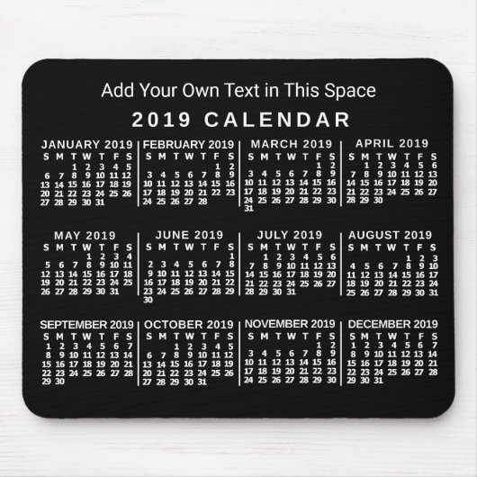 2019年月次カレンカスタムダー白黒 マウスパッド (正面)