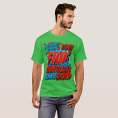 2019年生まれの5歳 お誕生日おめでとう コミックスタイル Tシャツ (正面フル)