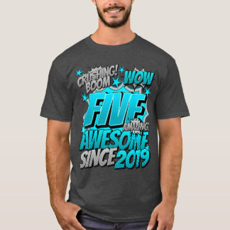 2019年生まれの5歳 お誕生日おめでとう コミック風 Tシャツ