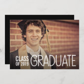 2019年男性卒業党写真招待状 招待状 (正面/裏面)