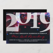 2019年白熱［赤熱］光を放つ卒業招待状クラス 招待状 (正面/裏面)