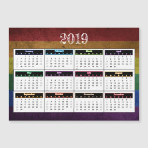 2019年虹ミニマグネットカレンダー マグネット招待状