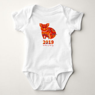 2019年間のブタ ベビーボディスーツ