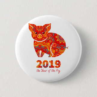 2019年間のブタ 缶バッジ