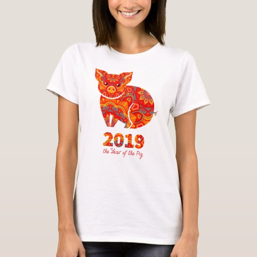 2019年間のブタ Tシャツ (正面)