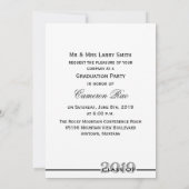 2019年黒銀卒業パーティーのクラス 招待状 (裏面)