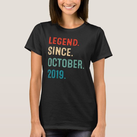 2019年10月3日の誕生日から3歳の伝説 Tシャツ (正面)