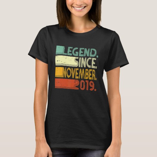 2019年11月3日誕生以来3歳の伝説 Tシャツ (正面)