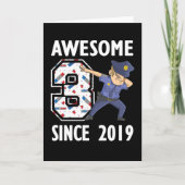 2019年3回目の誕生日ギフト警察生まれ士少年 カード (正面)