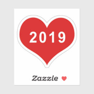 2019年 赤いハート ビニールステッカー シール
