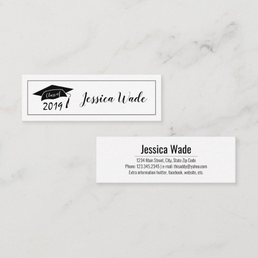 2019年Capの卒業名刺クラス スキニー名刺 (正面/裏面)