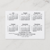 2019白Janzの名刺による52週のカレンダー 名刺 (裏面)