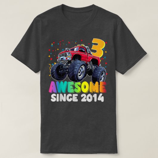 2019素晴らし年の誕生日ボーイモンスタートラック以来 Tシャツ (デザイン正面)