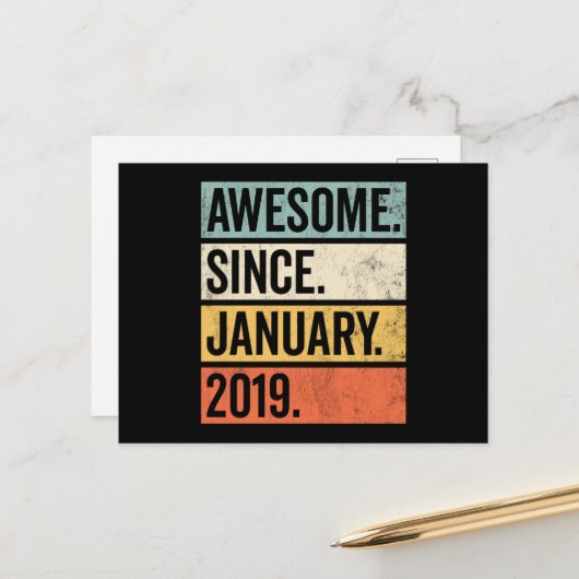 2019素晴らし年1月誕生日以降 ポストカード (正面/裏面インサイチュ)