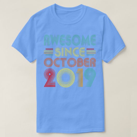 2019素晴らし年10月以来3歳ヴィンテージ3日 Tシャツ (デザイン正面)