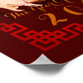 2019絵画年中国のの竹のフレーム豚ポスター ポスター (角)