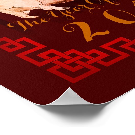 2019絵画年中国のの竹のフレーム豚ポスター ポスター (角)