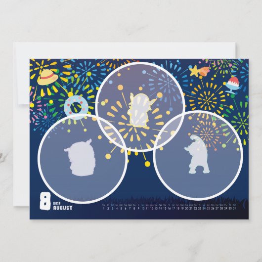 2019カレンダー8月 カード (正面)