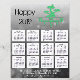 2019（鳥）ショウジョウコウカンチョウビジネスカレンダーフライヤー