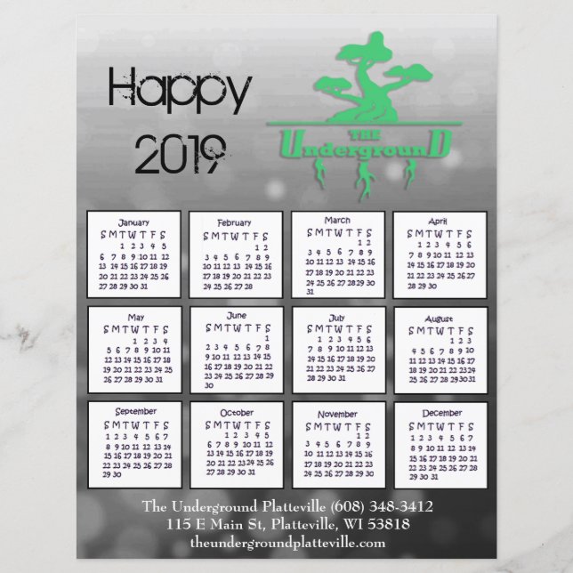 2019（鳥）ショウジョウコウカンチョウビジネスカレンダーフライヤー (正面)