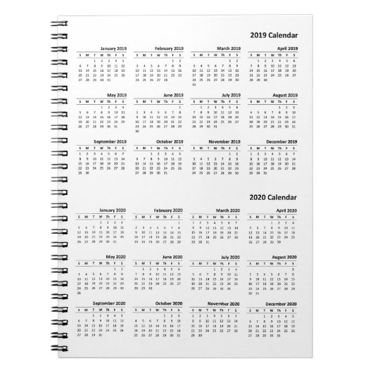 2019-2020カレンダーカバーノート ノートブック (正面)