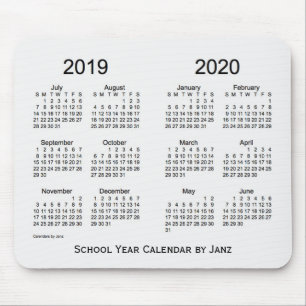 2019-2020学年のJanz著白い煙のカレンダー マウスパッド