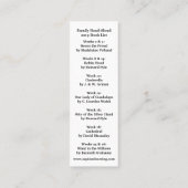 2019 Book List Mini Cards (3"X1") （週単位） スキニー名刺 (裏面)