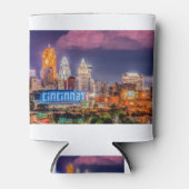 2019 Cincinnati Ohio Night Skyline 缶クーラー (正面)