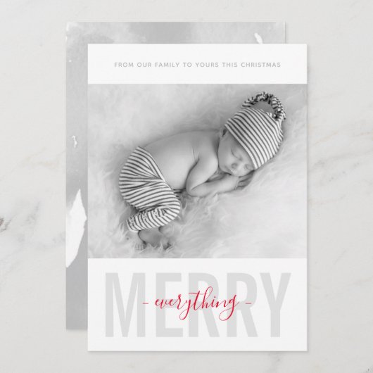 2019 HOLIDAY PHOTOミニマルメリーリスト 案内状 (正面/裏面)